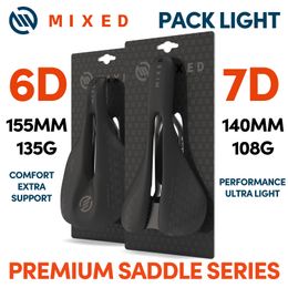 Bike Saddles MIXED Full Carbon Fibre Saddle Pack 5D 6D 7D Ultra Light Weight Lightweight 143mm 155mm for MTB Mountain Bicycle Road Bike Parts 230606