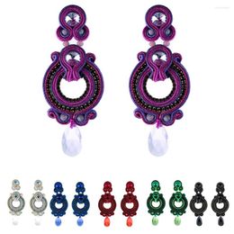 Dangle Earrings KPacTa Ethnic Style Jewellery Ladies Handmade Leather Pendant Multicolor Tassel