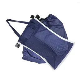 Storage Bags Shopping Cart Bag Hanging Foldable Tote Reusable For Supermarket Daily Use (Navy)