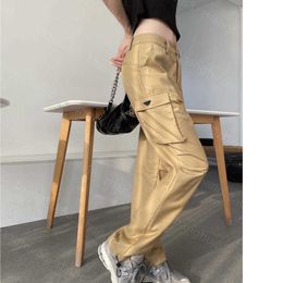 23ss Womens Pants womens designer clothing Solid Colour double side large pocket design cargo wind foot pants casual pants High quality Women clothing a1