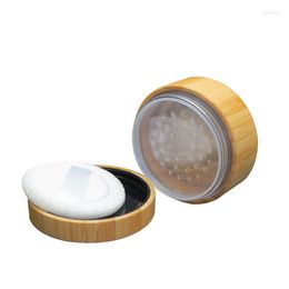 Storage Bottles 10pcs 30g Bamboo Loose Powder Case With Sifter Empty DIY Cosmetic Compact Grids & Stuff Travel Makeup Packaging