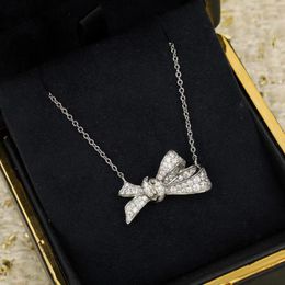 Charms Qulity Classic Anniversary Gift Of Party Luxury Jewelry Women Bowknot Wedding Engagement Necklace Water