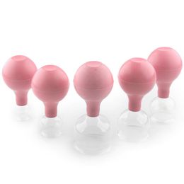 Massager 5pcs/lot Glass Vacuum Cupping Cups Family Medical Vacuum Cans Suction Therapy Device Back Body Massage Health Care Tools