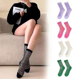 Women Girl Sexy Socks Hollow Out Breathable Socks Mesh Fishnet Socks Female Gothic Stretchable Short Ankle Hosiery Gift