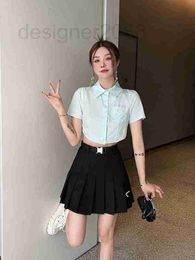 Two Piece Dress designer Westernized high-end sense, age reducing small dress, triangle style, short shirt, pleated skirt, two piece set summer new style WTYQ