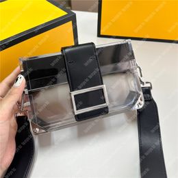 Acrylic Mens Designer Crossbody Bag Baguette Womens Lucency Luxury Shoulder Bag Fashion Hard Cross Body Bags Silver Buckle Designers Box