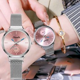 Wristwatches Top Brand Women Watches Fashion Ladies Quartz Watch Bracelet Set Simple Rose Gold Mesh Luxury