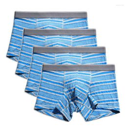 Underpants 4 Pack/Lot Big Size Stripe Colours Shorts Men Boxers Briefs Homme Panties Undies Knickers U Convex Underwear Lingerie