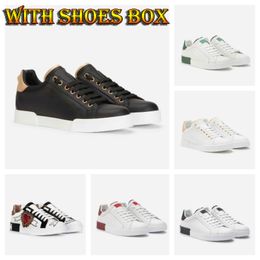 Designer Portofino sneakers Luxury Leather Calfskin shoes Nappa Comfort Outdoor Trainers Men's black white Casual Walking bike hiking Shoes dhgate with box EU38-45