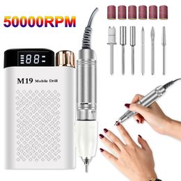 Nail Manicure Set Rechargeable Drill Machine With LCD Display Electric Sander For Acrylic Gel Polish Salon Equipment 230606