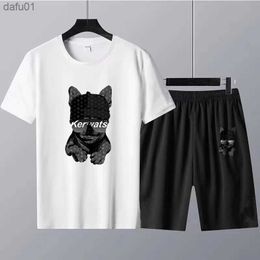 Tracksuit Men Sets Luxury T Shirt Shorts Cotton High Quality Sportswear 2 Pieces Suits Fashion Summer Male Clothing Streetwear L230520