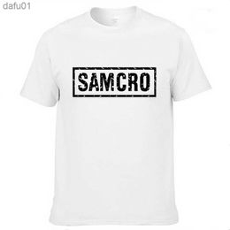 Nova camiseta masculina de verão SOA Sons of Anarchy The Child SAMCRO de algodão de alta qualidade com gola redonda Moda Camiseta masculina casual L230520