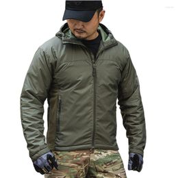 Men's Jackets Outdoor Combat Military Coat Men's Tactical Hooded Parka Winter Thickened Warm Lightweight Waterproof Loose Padded Jacket