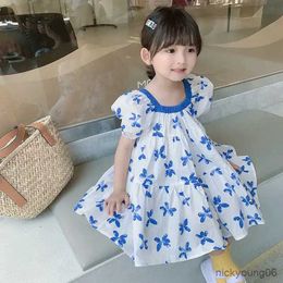 Girl's Dresses Toddler Baby Girls Floral Dress Sleeve A Line Summer Kids for Cotton Princess Clothing Girl 9 R230607
