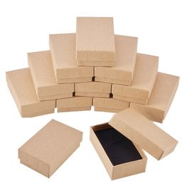 Jewellery Boxes pandahall Cardboard Jewellery Set Box for Ring Necklace Rectangle Tan 8x5x3cm Black 9x7x3mm White 7x7x3mm 9x9x3mm 18pcs24pcs 230607