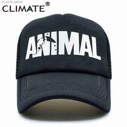 CLIMATE Fitness Fans Cap Cool GYM Trucker Cap Men Cap Fitness Fans Print Mesh Hat Body Building Muscle Sports Caps Hat for Men L230523