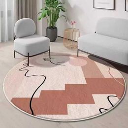 Carpet Living Room Round Carpet Bedroom Decor Faux Cashmere Coffee Table Mat Bedside Rugs Non-slip Hanging Basket Lounge Rug R230607