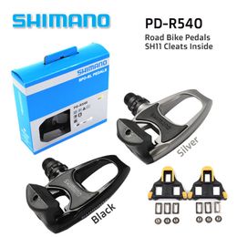 Bike Pedals SPD-SL Pedal Original PD-R540 Pedals Self-locking Road Pedal R540 Road Bike Pedals with SH11 Cleat Cycling Locking Pedal 230606