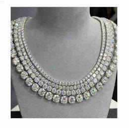 Pretty Sale Vvs Moissanite Diamond Tennis Chain Necklace 925 Silver Jewelry Color Tennis Chain