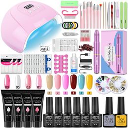 Dryers Manicure Set for Nail Extensions Gel Nail Polish Set Acrylic Kit Poly Nail Gel Set for Semi Permanent Varnish Kit Nail Tools Set