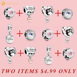 925 Sterling Silver for pandora charms authentic bead beads Flower Hot Air Balloon Paw Print Saturday Dangle