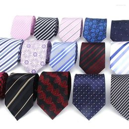 Bow Ties Fashion Neckties Classic Men's Stripe Plaid Navy Blue Wedding Jacquard Woven Silk Men Solid Tie Polka Dots Neck