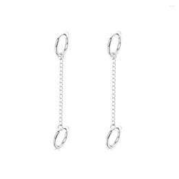 Hoop Earrings 2PCS/Set Long Chain For Women Men Stainless Steel Cartilage Piercing Cuff Dangle Drop Climber Double