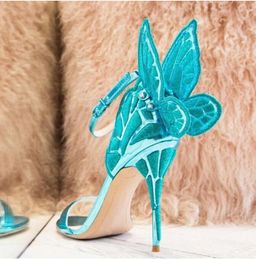 2023 Embroidery Butterfly Sandals Women Genuine Leather Sexy Party Pumps Lady Wedding Mary Jane Shoes Genuine Leather Gladiators