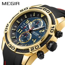 new arrivals timelimited big s fashion designer watch degree waterproof silicone strap megir new style mens folding watch 208S