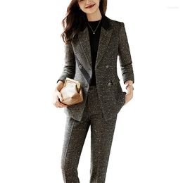 Women's Two Piece Pants High Quality Spring Fall Fashion Female Blazer Women Business Suits Pant And Jacket Sets Office Ladies Work Uniform
