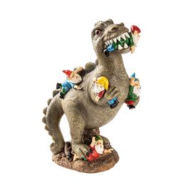 Garden Decorations Dinosaur Eating Gnomes Home Garden Decor Art Outdoor Garden Ornament Resin Dinosaur Dwarf Figurine Statue Sculptures Decor 230606