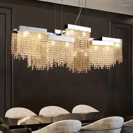 Chandeliers Art Modern Luxury K9 Crystal Chandelier Dining Room Hanging Lamp LED Island Hanglamp Bar Light