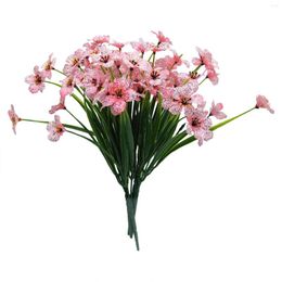 Decorative Flowers 5PC Artificial Bouquet Decoration Bridal Wedding Flower Real Latex Home Fall Dried Floral