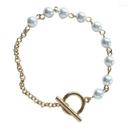 Link Bracelets South Korea's -selling Pearl Bracelet Women's Personality Asymmetric Fashion Ins Online Red Live Small Gift Access