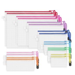 Notepads 18 Pack 8 Sizes Zipper Mesh Pouch Waterproof File Bags Document Multipurpose Travel 9 Colours 230606