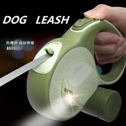 Carrier Retractable Dog Leash with Flashlight and Poop Bag Dispenser, Huayang Upgrade 4 in 1 Dog Leash Retractable for Medium Large Dogs