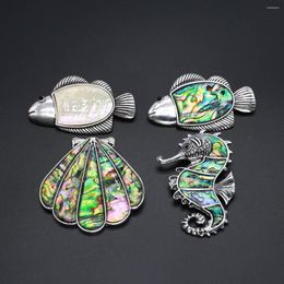 Pendant Necklaces Natural Abalone Shell Brooch Cute Animals Charms For Women Making DIY Jewerly Necklace Accessories