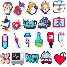 21Pcs/Set Anime Medical care Tools Shoe Charms for Fashion Nurse Shoe Buckles PVC for Croc Charms jibz Shoe Decoration