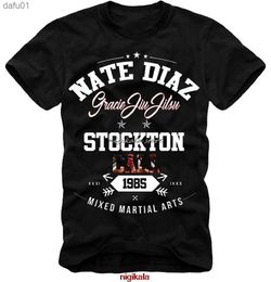 Mens Fashion E1Syndicate Nate Diaz T-Shirt Conor Mc Gregor Nick S-5Xl Black Short Sleeve Man Tee Tops L230520