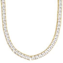 14k 18k Yellow Gold Plated Tennis Necklace Hip Hop Jewelry 4mm Vvs Moissanite Diamond Tennis Chian Necklace