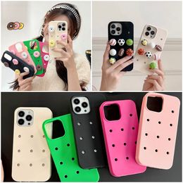 Silicone DIY Phone Cases For iPhone11 12 13 14/pro/promax New Design Cell Phone Case with Hole