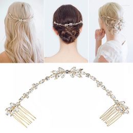 Hair Clips Wedding Crystal Combs Bridal Vine For Brides And Bridesmaids Headpiece Golden Jewellery Accessories