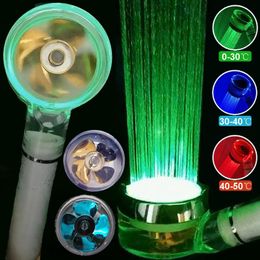 Parts Bathroom Shower Head Light LED 3 Color Changing Temperature Sensor Handheld with Filter SPA High Pressure Shower Head Nozzle