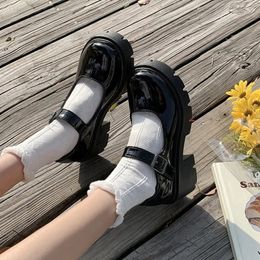 lolita shoes platform shoes heels mary janes Women Japanese Style Vintage shoes for women College Student white Women's shoes 43