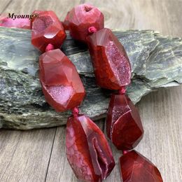 Crystal Large Red Agates Geode Druzy Cutting Nugget Pendant Beads,Natural Stone Drusy Beads For DIY Jewelry Making MY210655