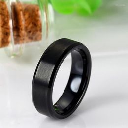 Cluster Rings 8mm Black Tungsten Carbide Ring Men Wedding Band Women Engagement For Male Jewellery