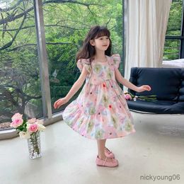 Girl's Dresses Toddler Baby Summer Dress Children Floral Sleeveless Casual Kids Tank for Girls Infant Outfits 1-8Years R230607