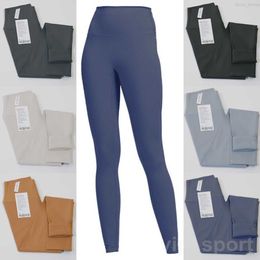 Lu Align Lu Woman Jogging Long Sweatpants Fitness Yoga Pant Girl Thicking Trousers High Rise Naked Full Längd andas Slim Ninth Pant Definiera