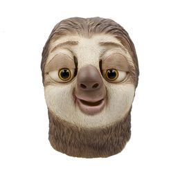 Party Masks Sloth Latex Mask Sloth Mask Nick Wilde Latex Full Head Animal Mask XMAS Party Cosplay Costume Prop Accessories Toy Gift 230606