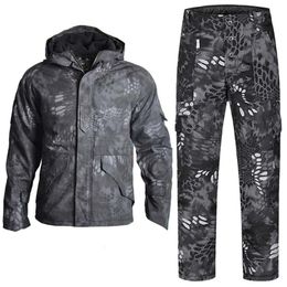 Men's Jackets 25F Military Clothing Tactical Camo Multicam Pants Hunting Clothes Combat Uniform Waterproof Airsoft Army Jacket Men 230607